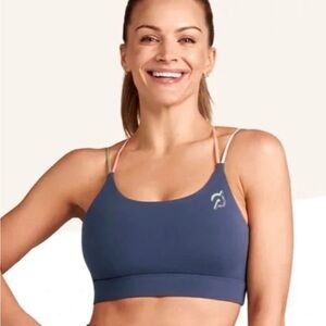 Peloton Navy and Coral Strappy Sports Bra and Cadent Legging Set
